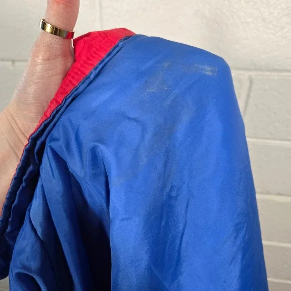 Vtg Oakton Weather Breaker Jacket Mens XL Tall Red Blue Reversible 80s 90s Retro - Picture 12 of 14